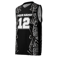 Black Graphic Print Custom Basketball Jersey