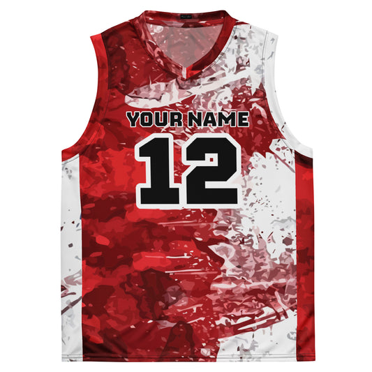 Red and White Custom Basketball Jersey