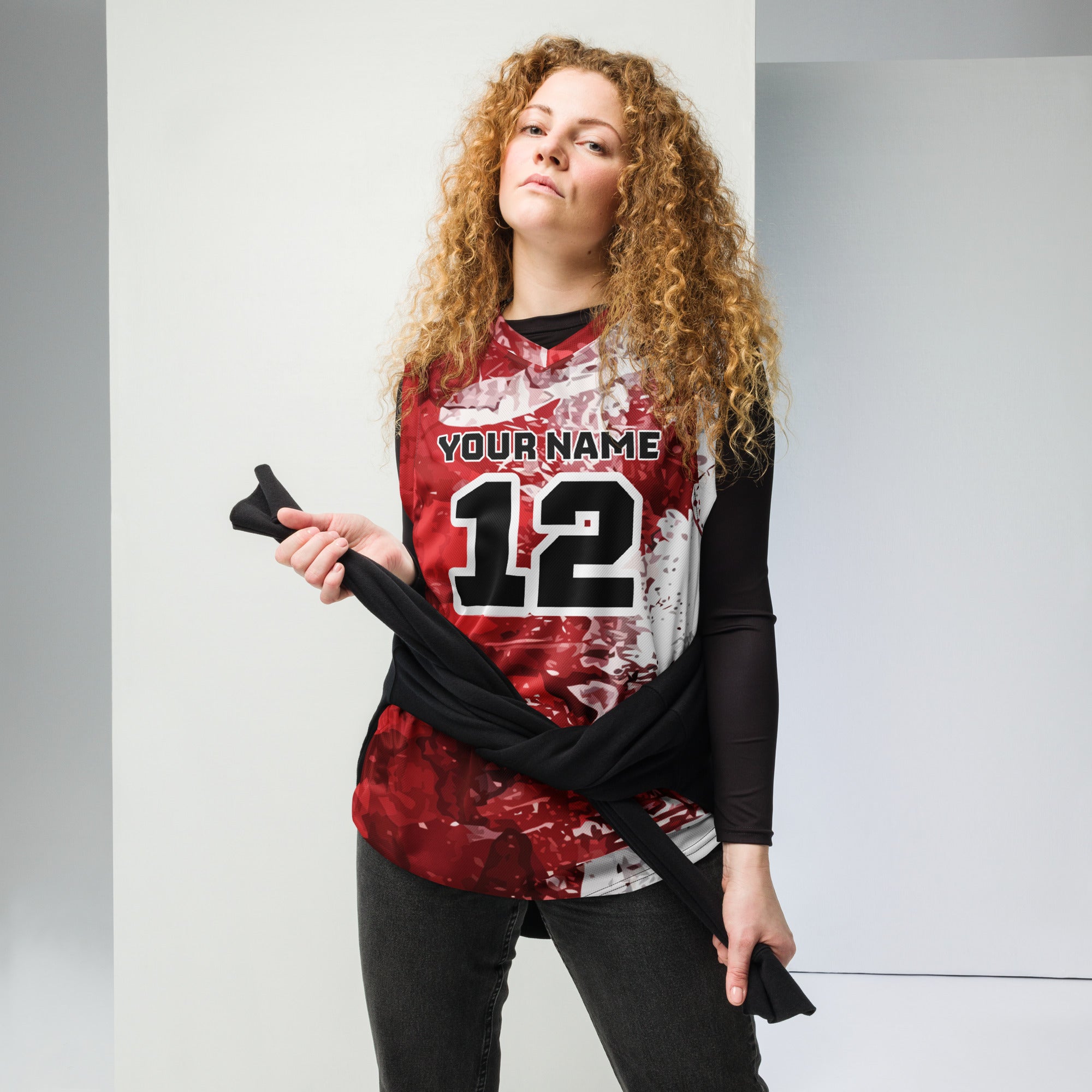 Red and White Custom Basketball Jersey