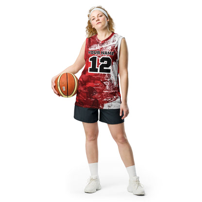 Red and White Custom Basketball Jersey