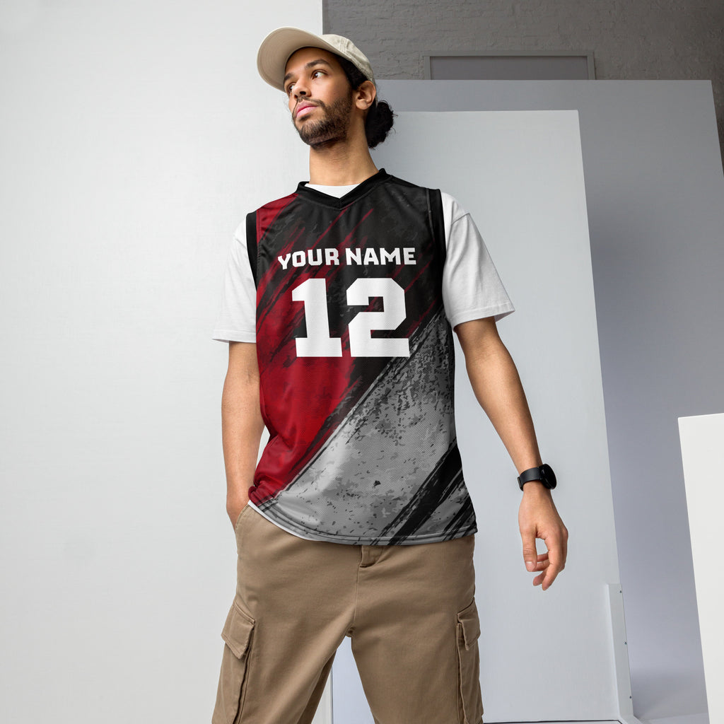 Black and Red Custom Basketball Jersey