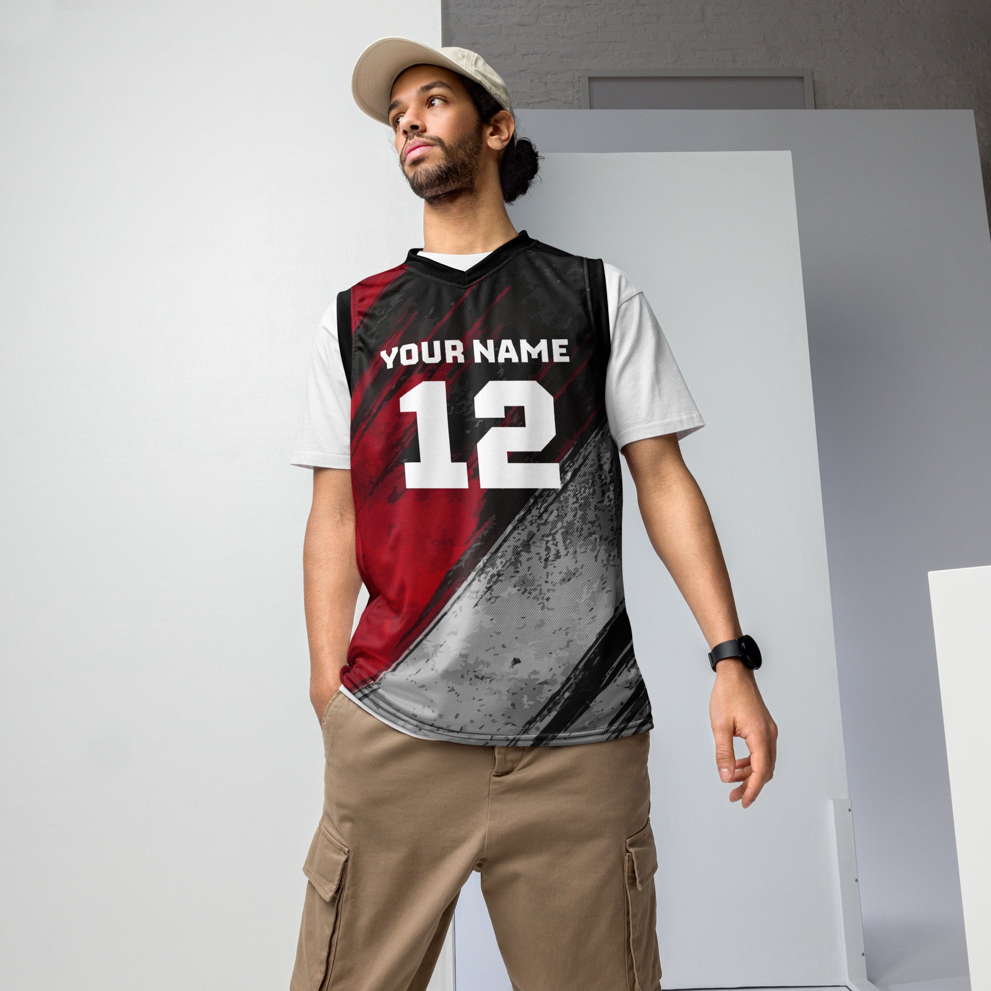 Black and Red Custom Basketball Jersey