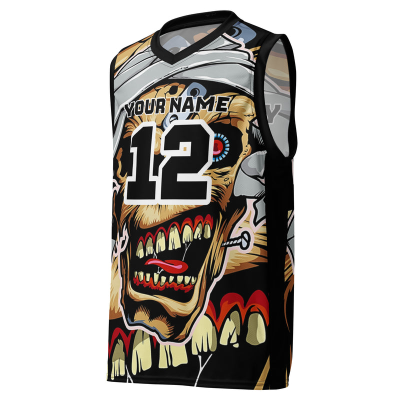 Zombie Print Custom Basketball Jersey