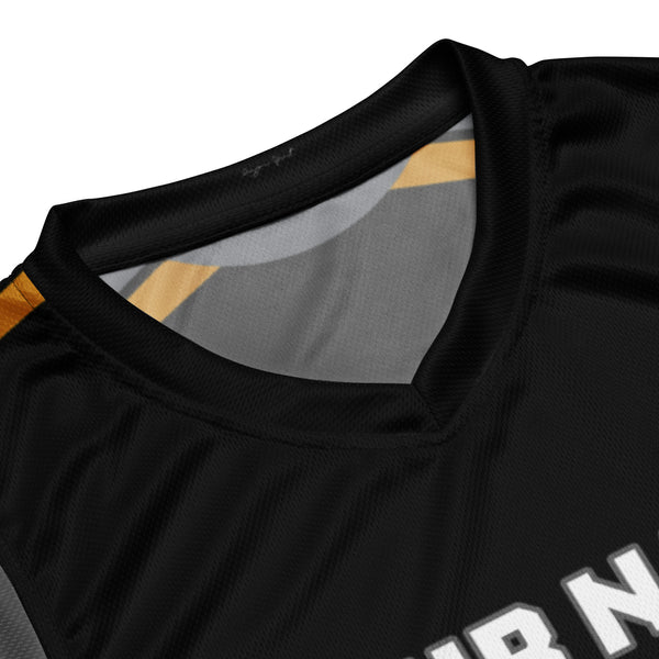 Black Stripe Print Custom Basketball Jersey