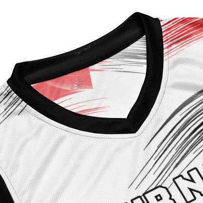 Black and Red Streak Print Custom Basketball Jersey