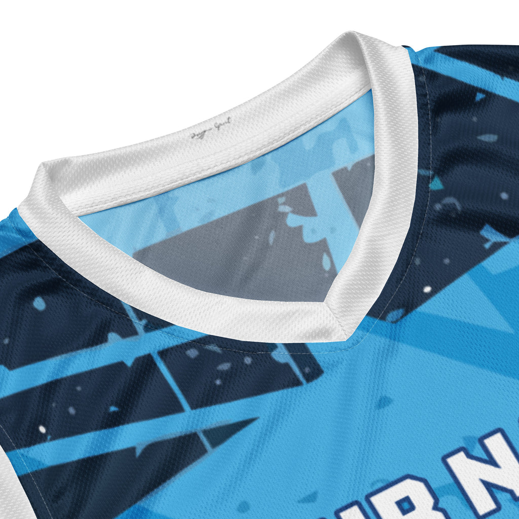 Blue Distressed Custom Basketball Jersey