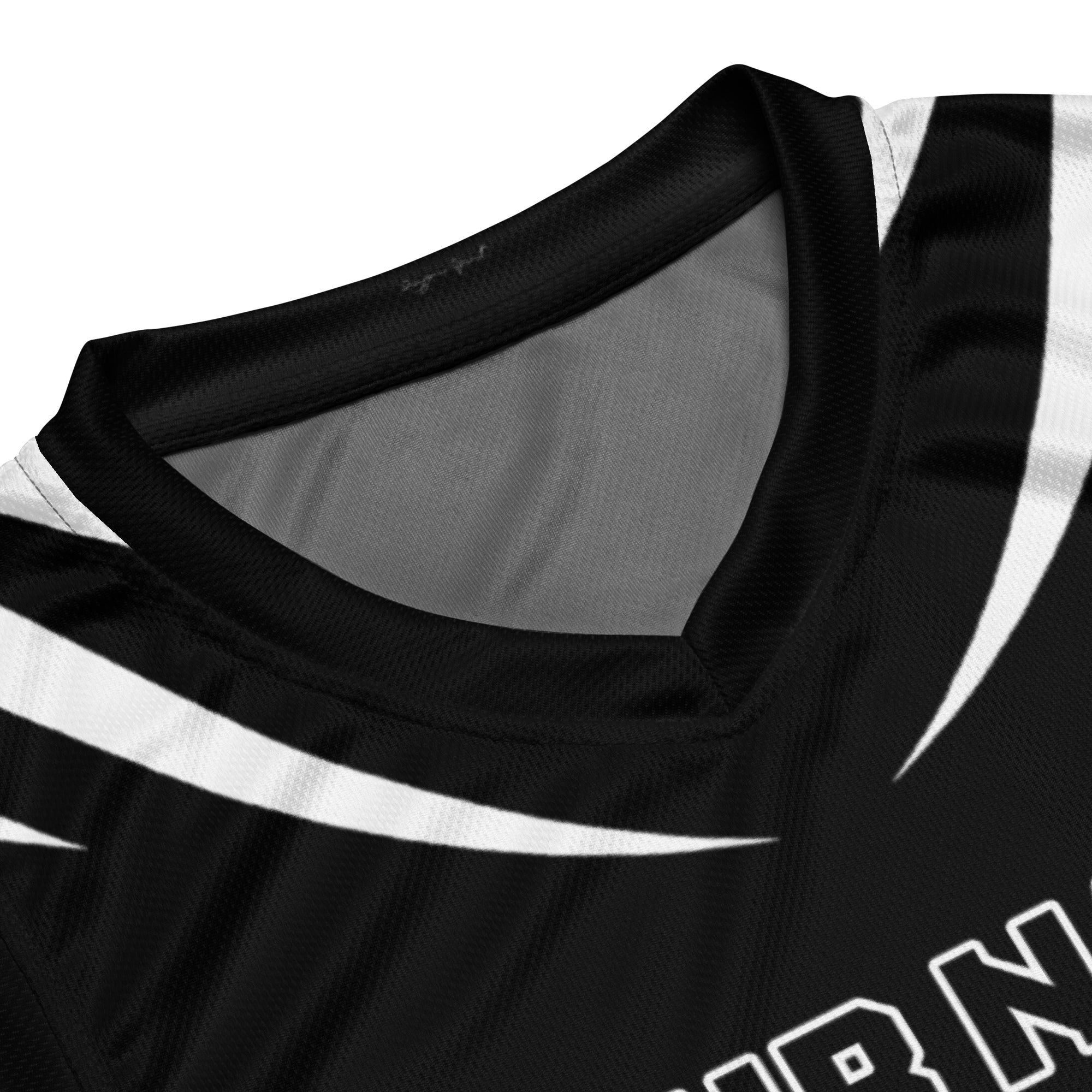 Black and White Colored Print Custom Basketball Jersey