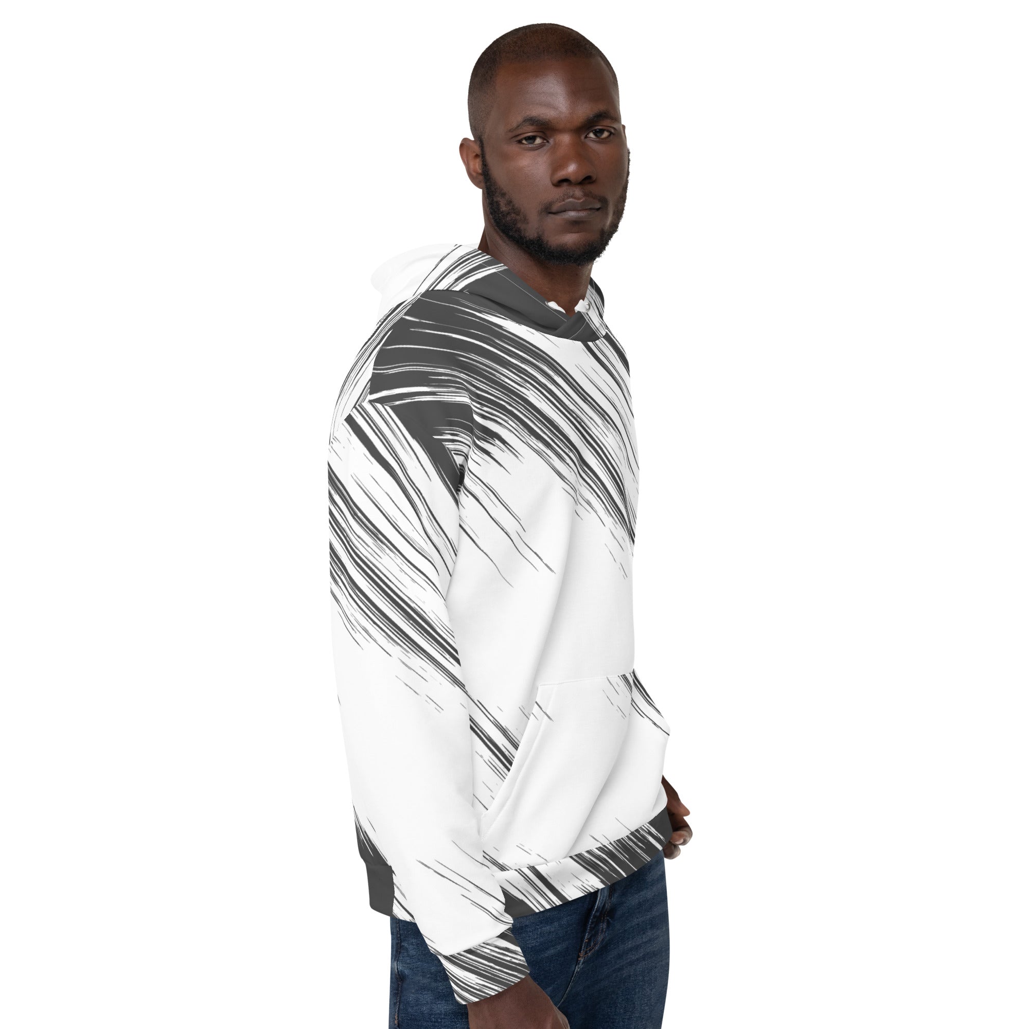 Black and White Print Unisex Hoodie