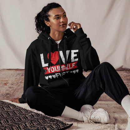 Love Yourself First Unisex zip hoodie