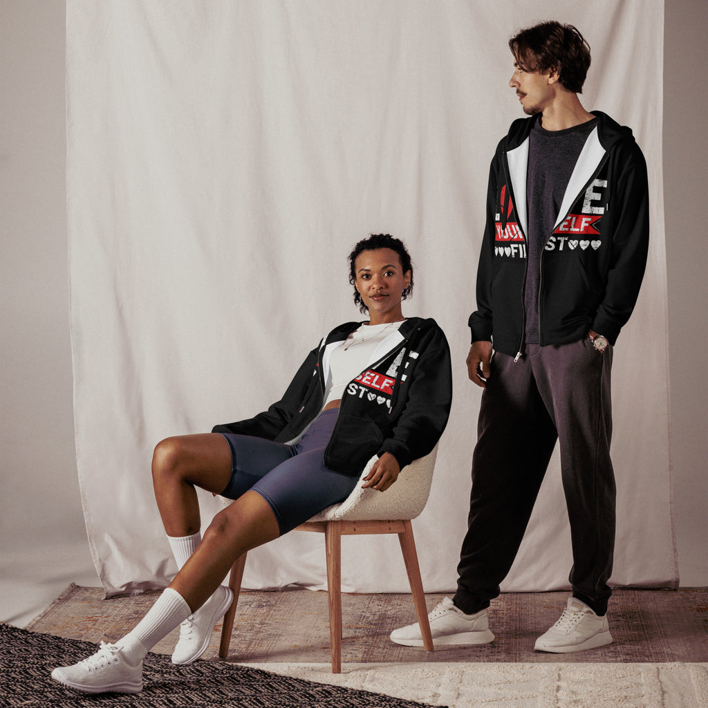 Love Yourself First Unisex zip hoodie