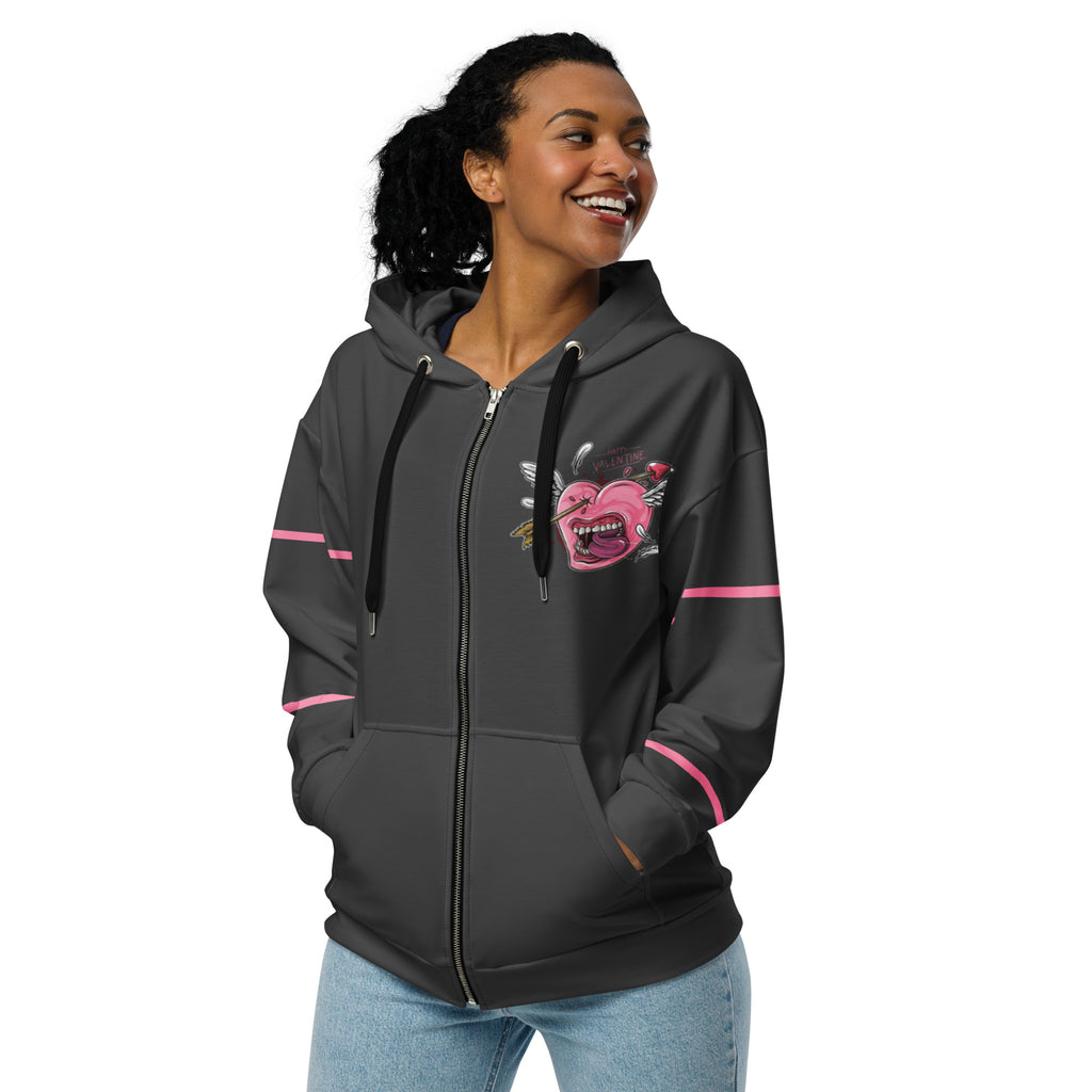 Happy Valentine Unisex zip hoodie