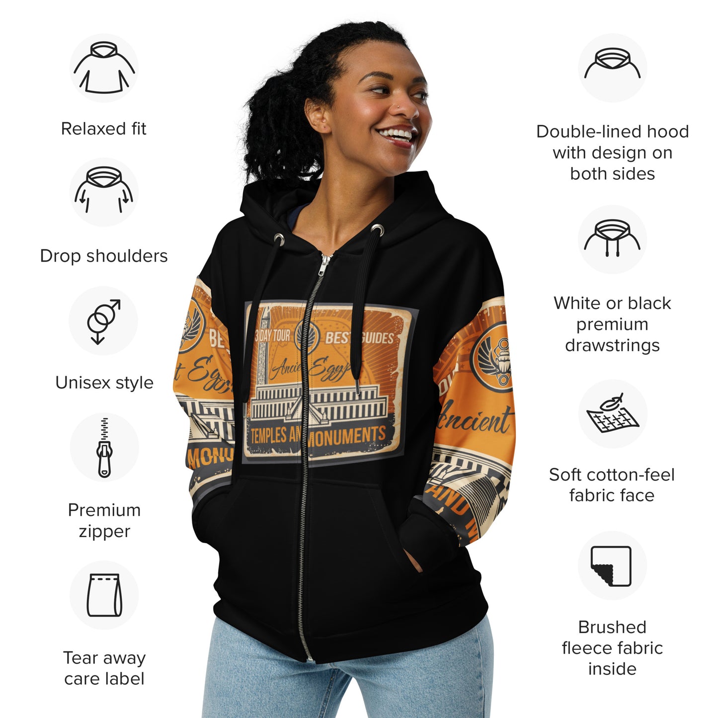 Valley of the Kings Unisex zip hoodie