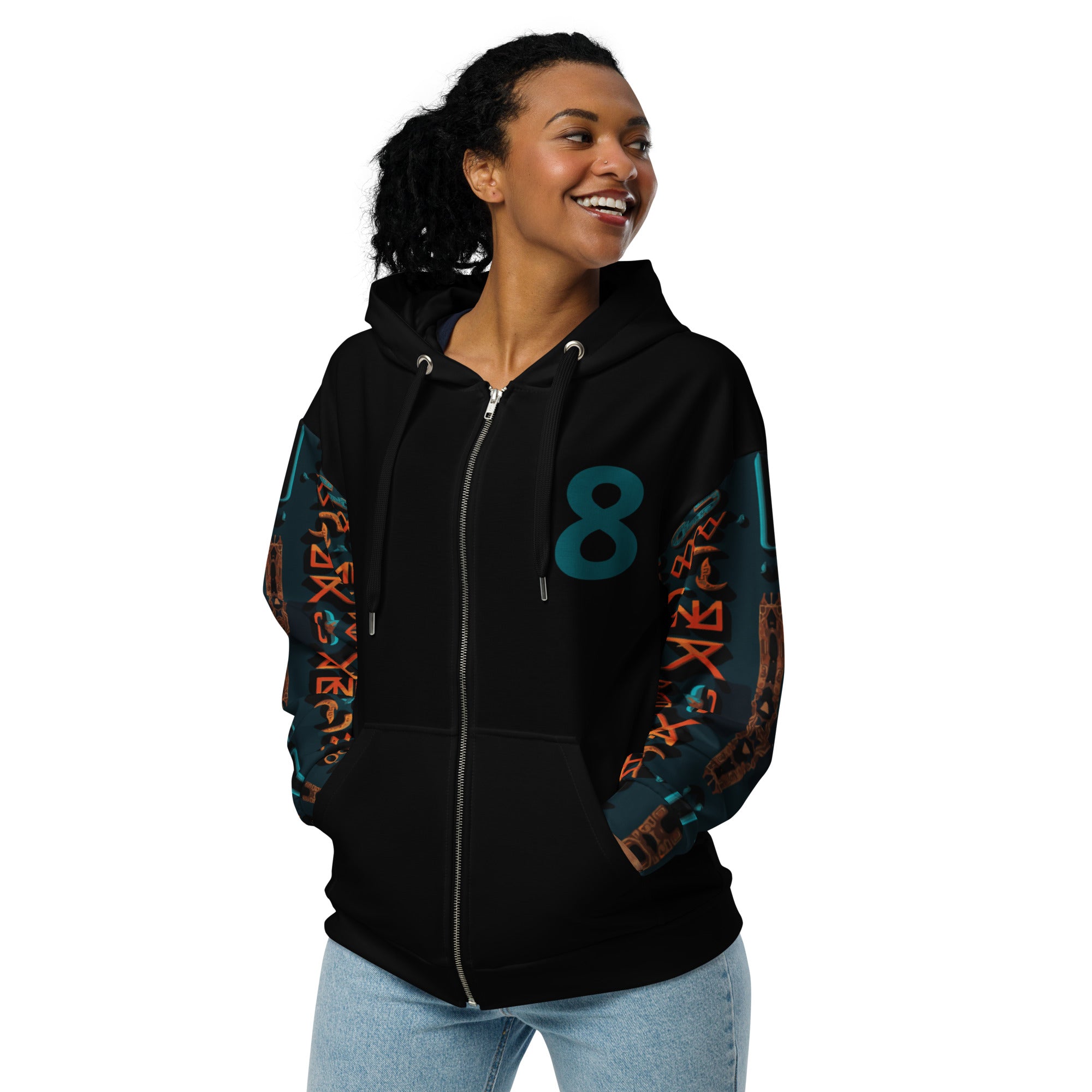 Elev8sion Awareness Egyptian Print Unisex zip hoodie