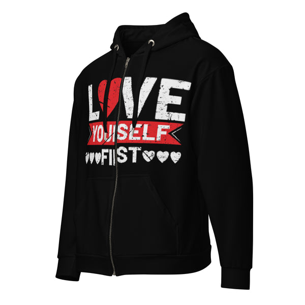 Love Yourself First Unisex zip hoodie
