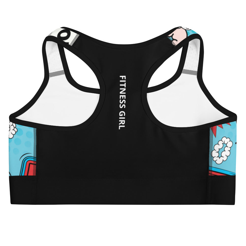 Cartoon Fitness Girl Sports bra