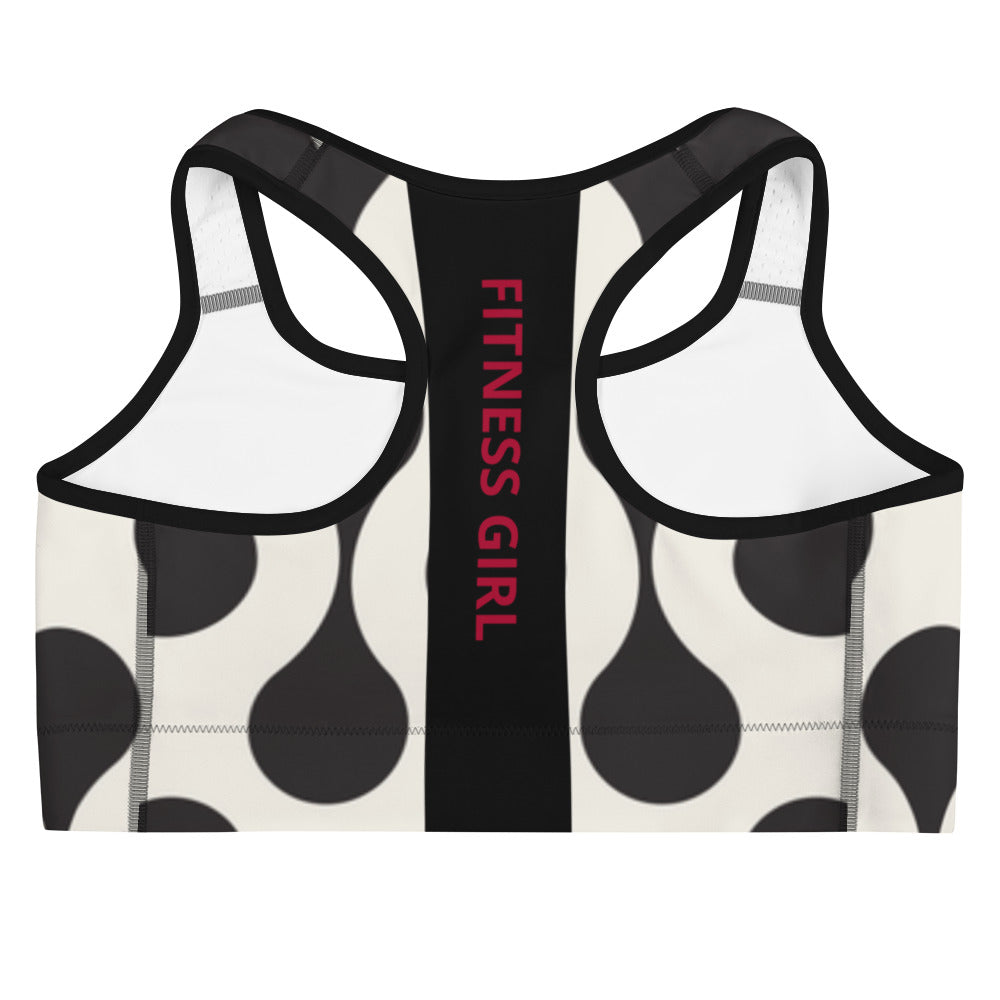 Black and Red Fitness Girl Sports bra