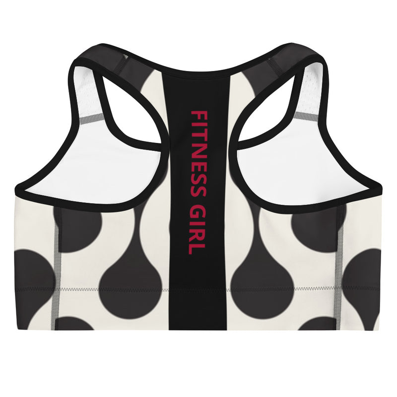Black and Red Fitness Girl Sports bra