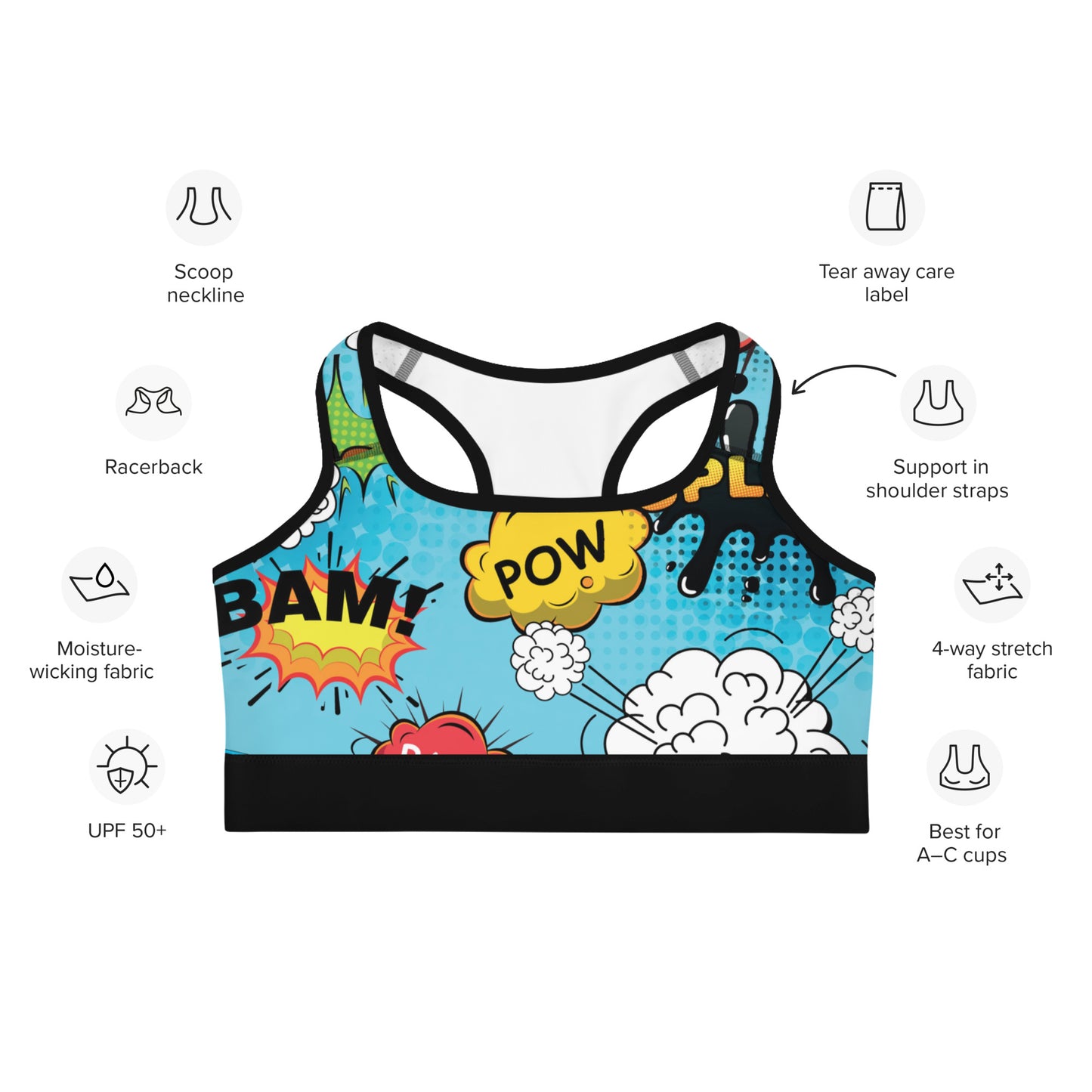 Cartoon Fitness Girl Sports bra