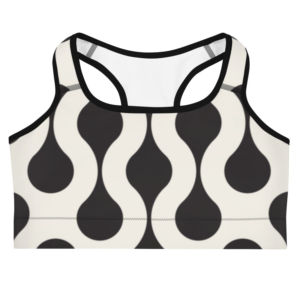 Black and Red Fitness Girl Sports bra