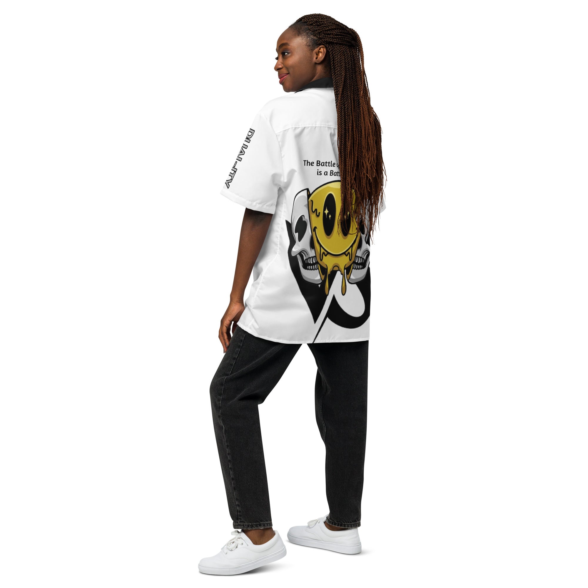 Good vs Evil Unisex button shirt