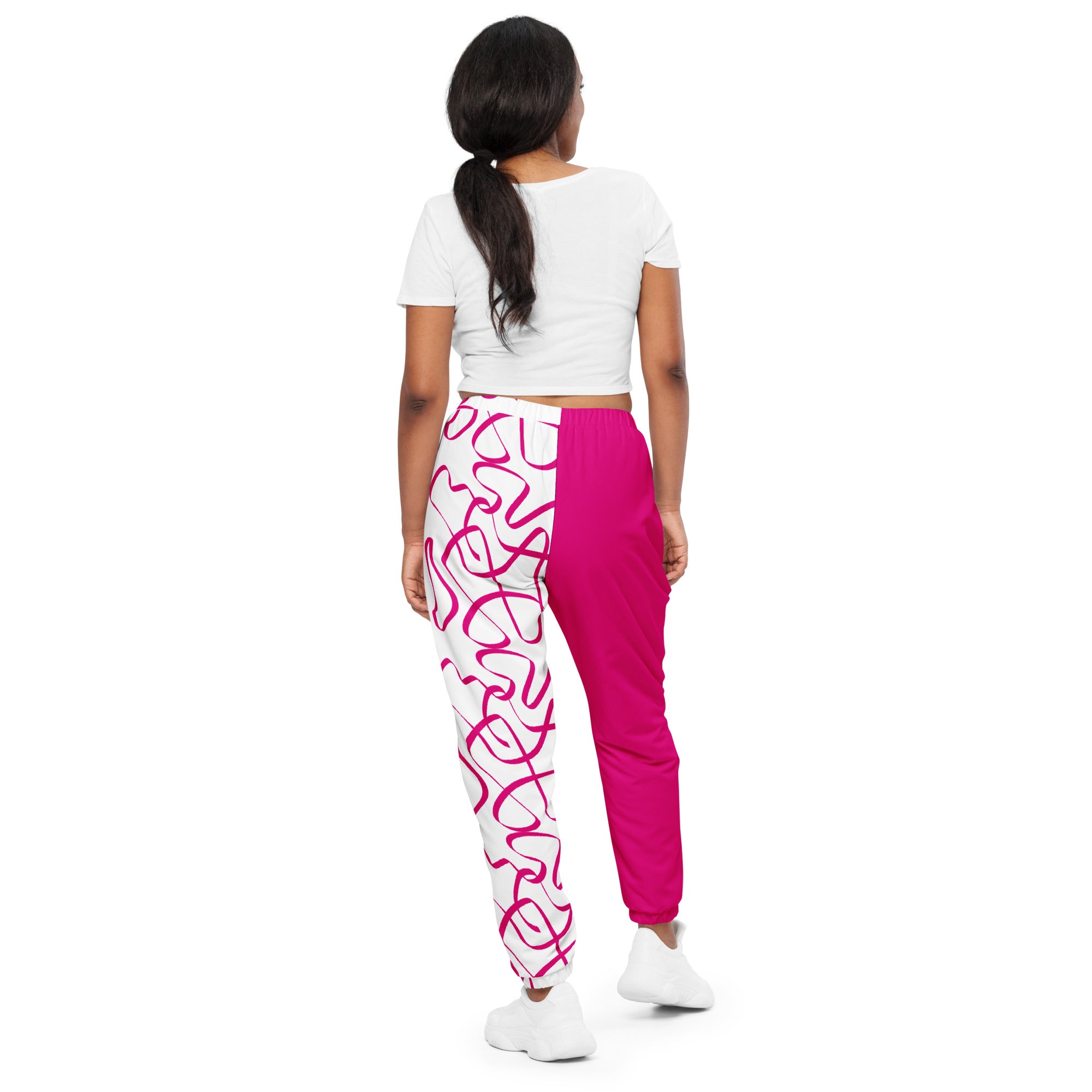 Boss Mom track pants - Pink/Whtie
