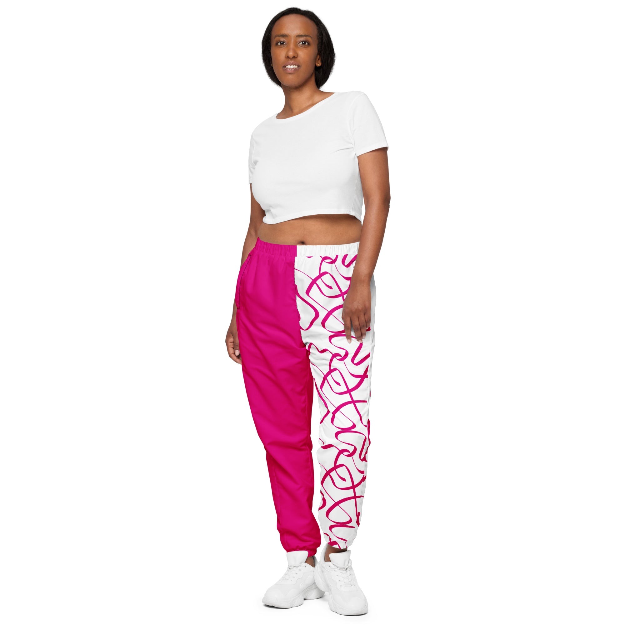 Boss Mom track pants - Pink/Whtie