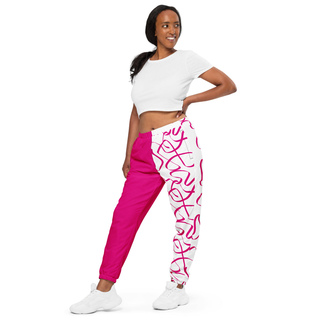 Boss Mom track pants - Pink/Whtie
