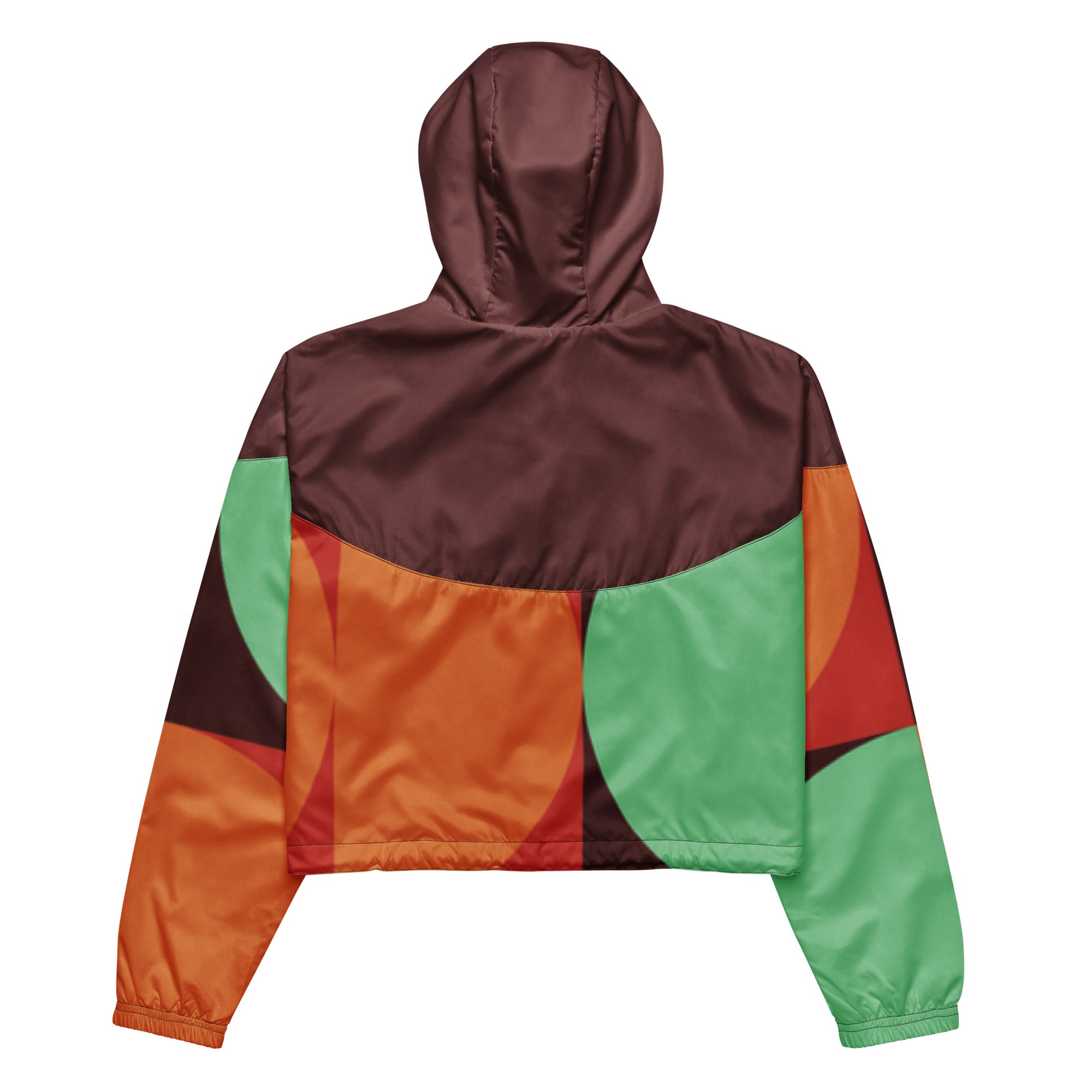 Multi Color Geo Print Cropped Windbreaker