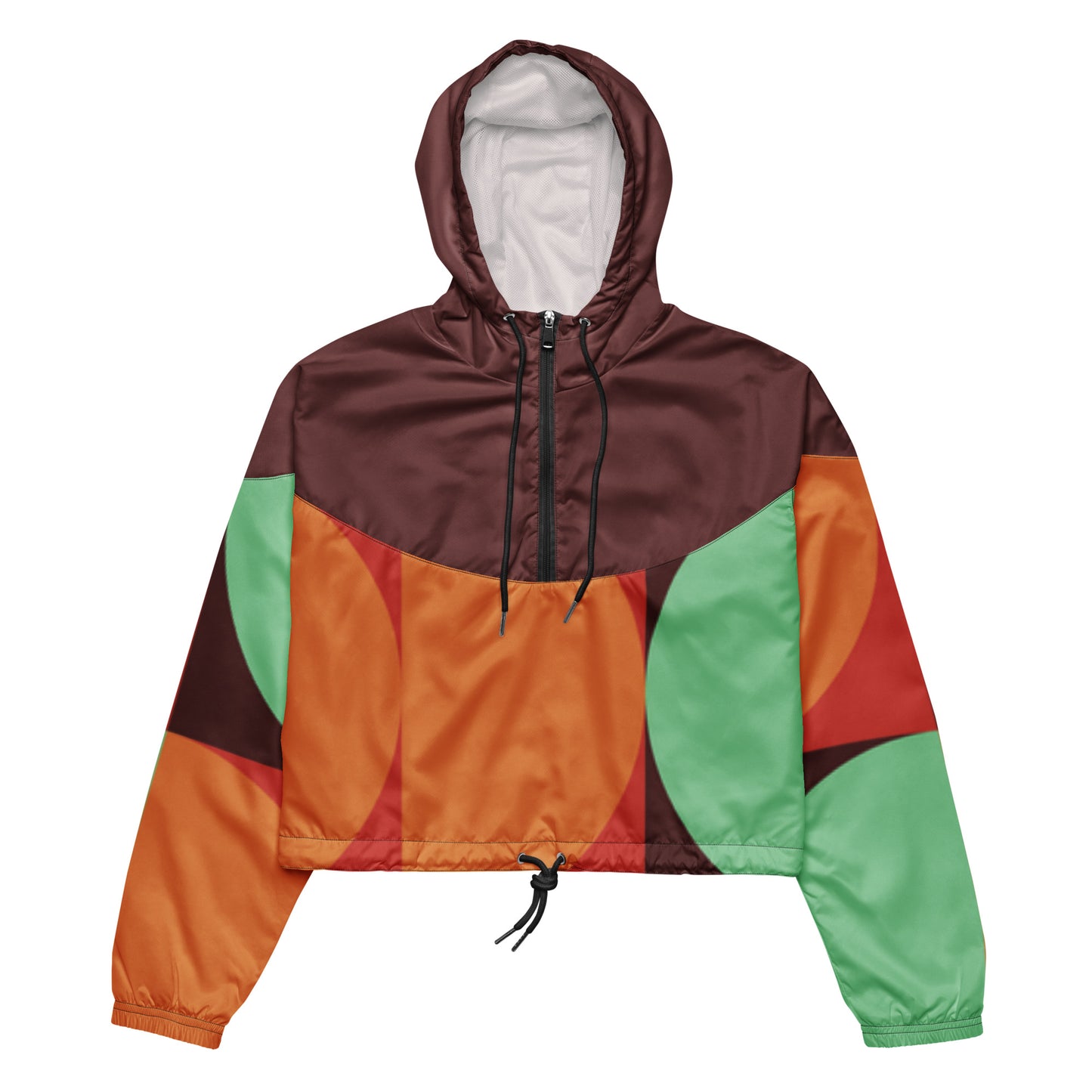 Multi Color Geo Print Cropped Windbreaker