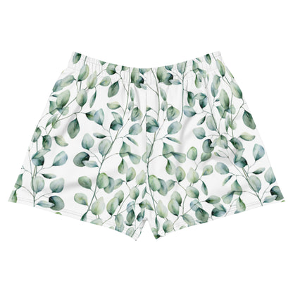 Green Floral Print Women’s Recycled Athletic Shorts