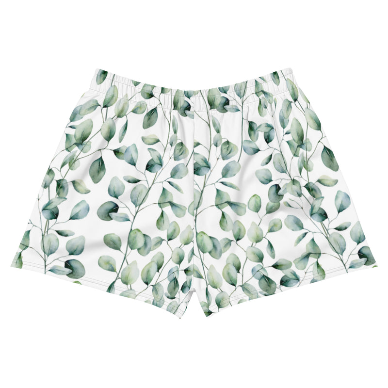 Green Floral Print Women’s Recycled Athletic Shorts