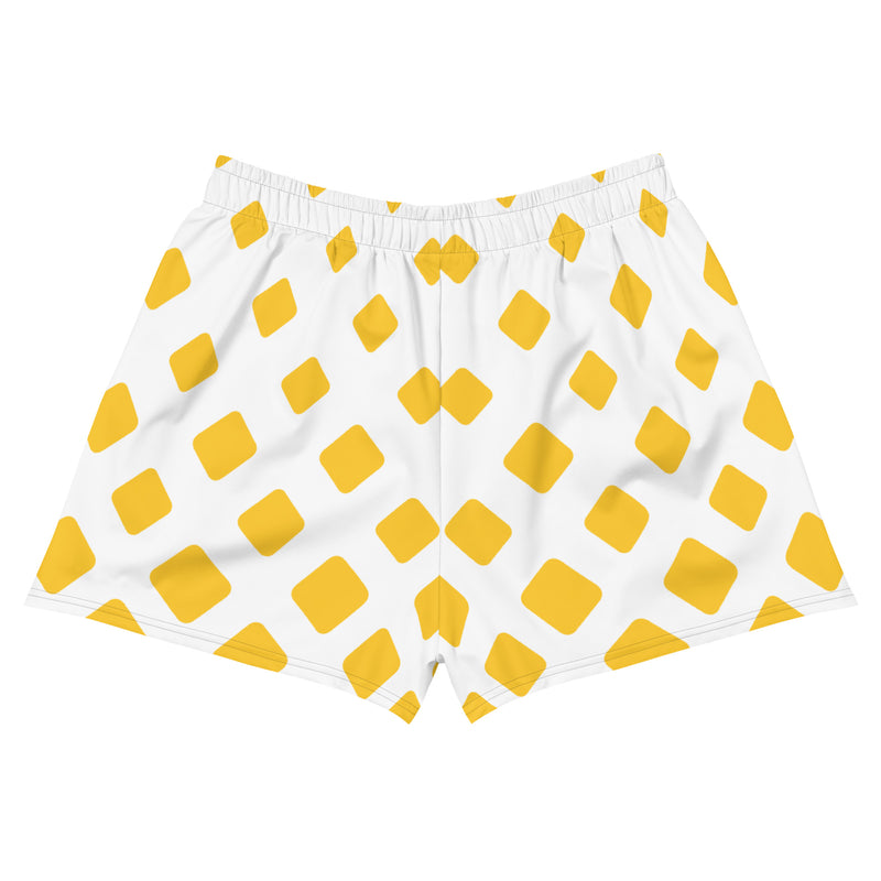 Yellow Print Women’s Recycled Athletic Shorts