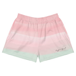 Pink and Green Ombre Print Women’s Recycled Athletic Shorts