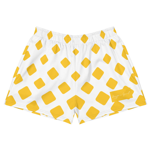 Yellow Print Women’s Recycled Athletic Shorts