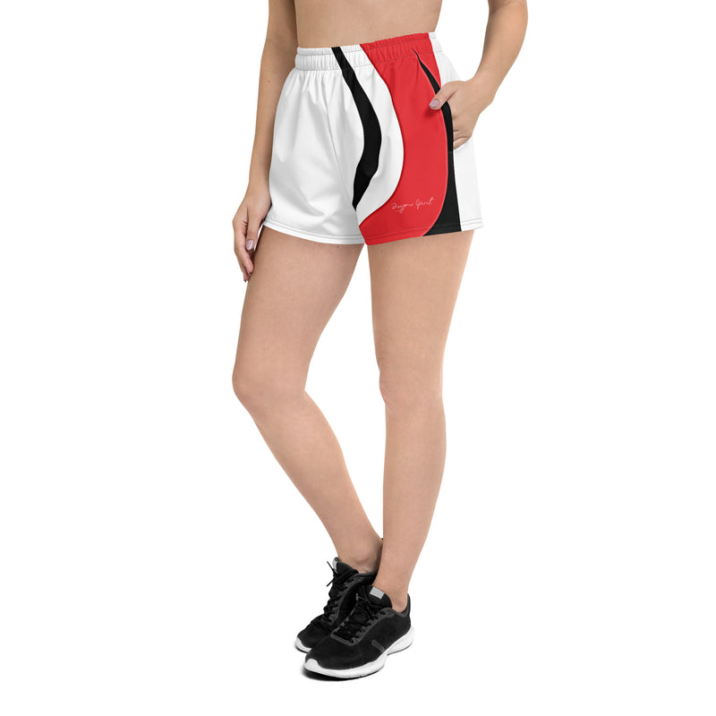Red and Black Women’s Recycled Athletic Shorts