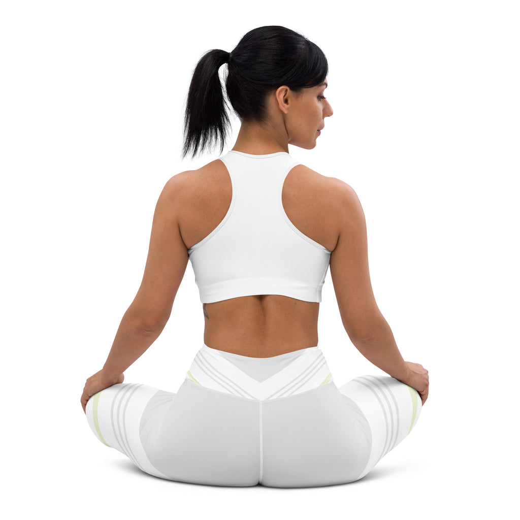 White Multi Color Yoga Leggings