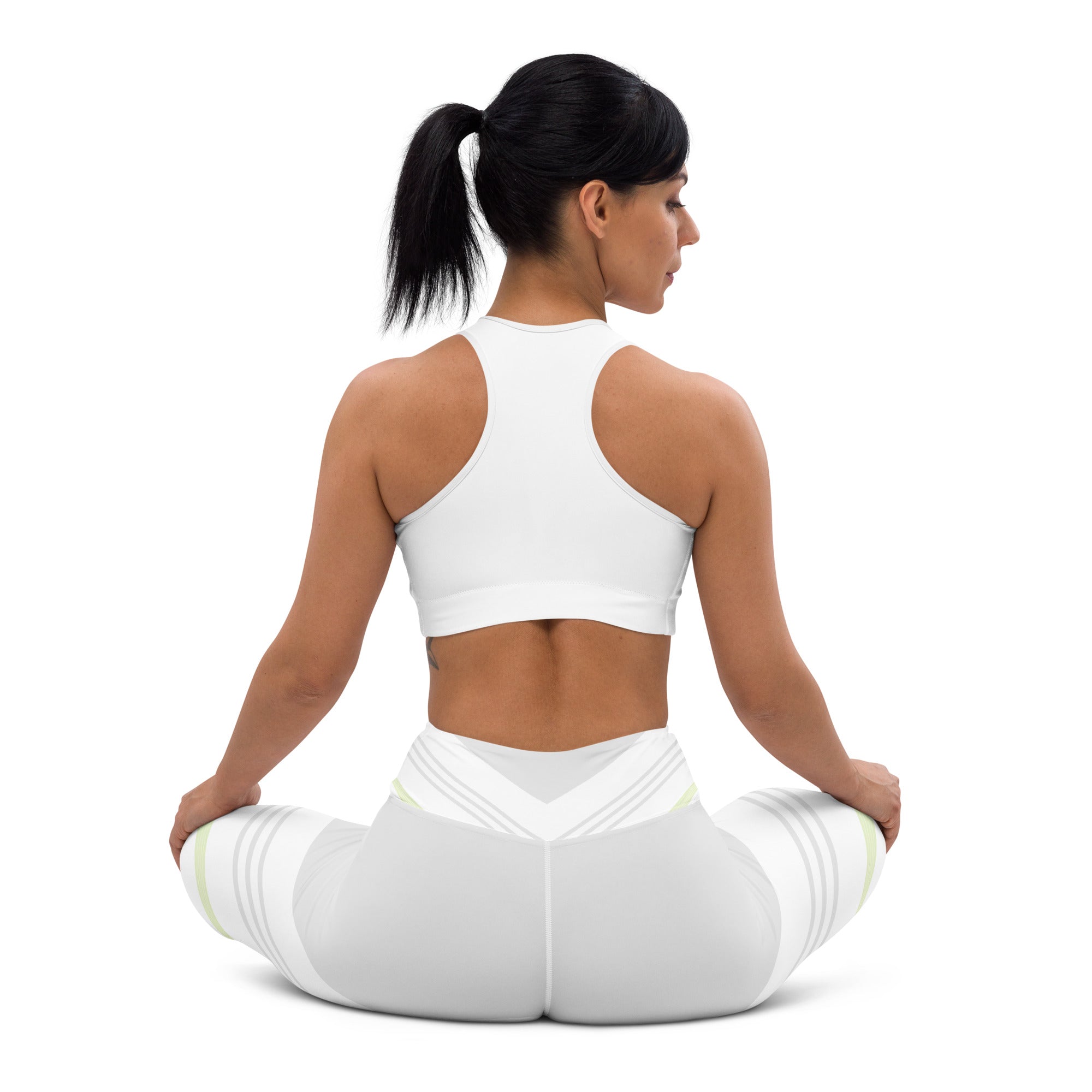 White Multi Color Yoga Leggings