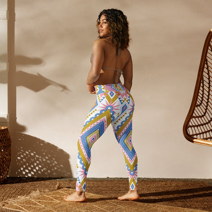 Pastel Diamond Print Yoga Leggings