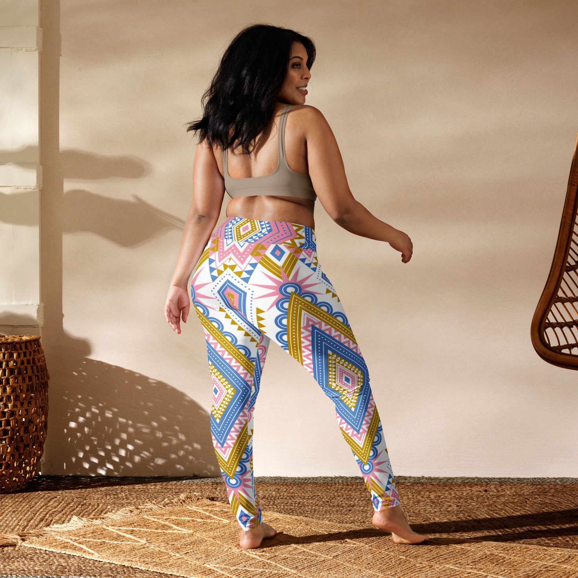 Pastel Diamond Print Yoga Leggings