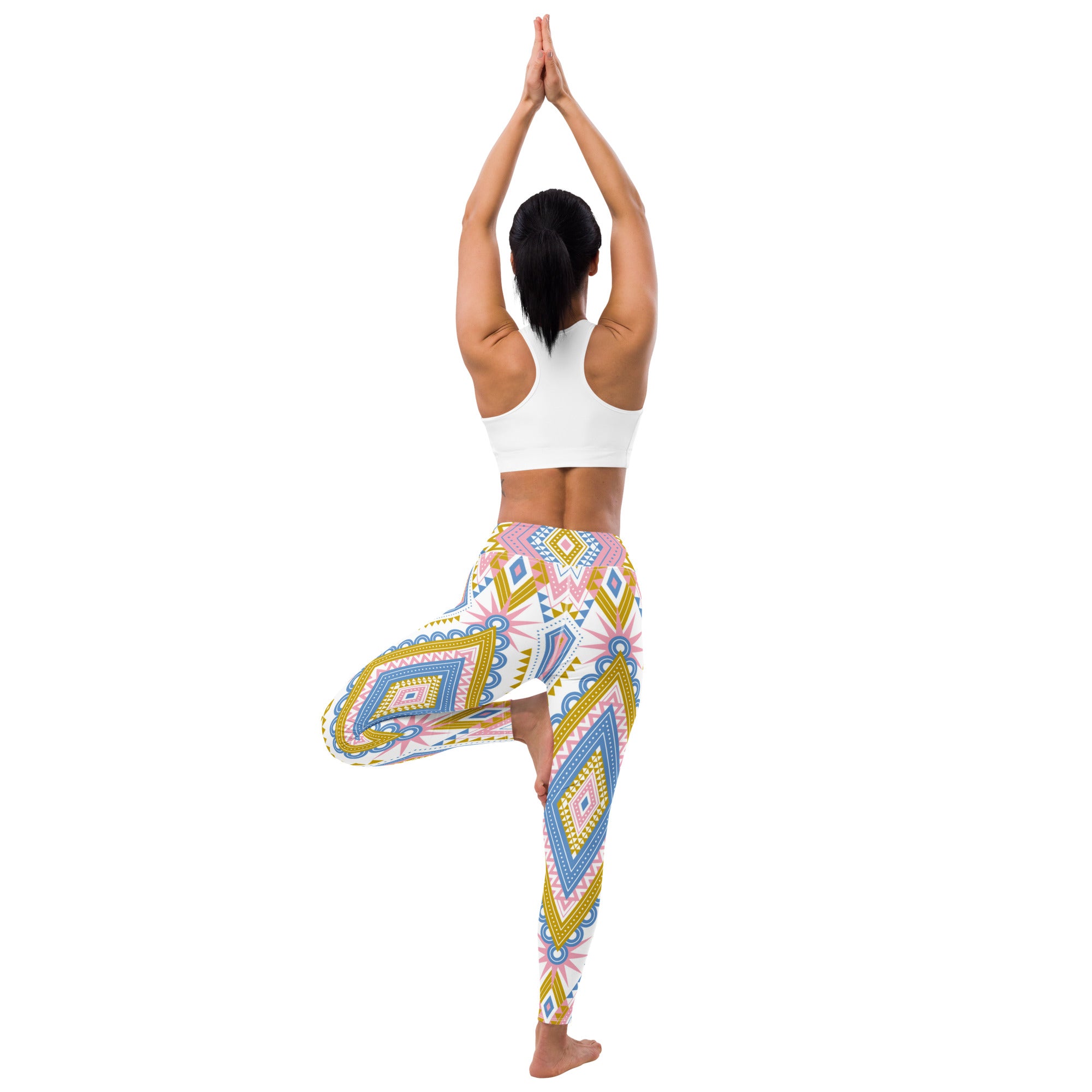 Pastel Diamond Print Yoga Leggings
