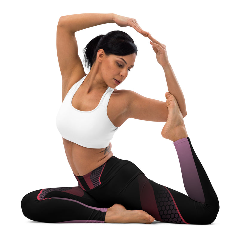 Multi Color Line Print Yoga Leggings