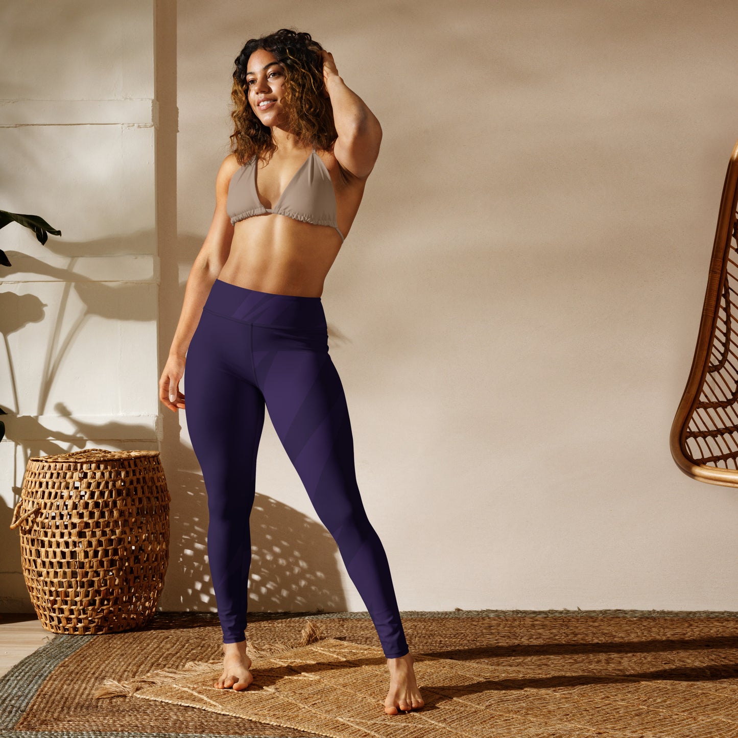 Purple Design Print Yoga Leggings