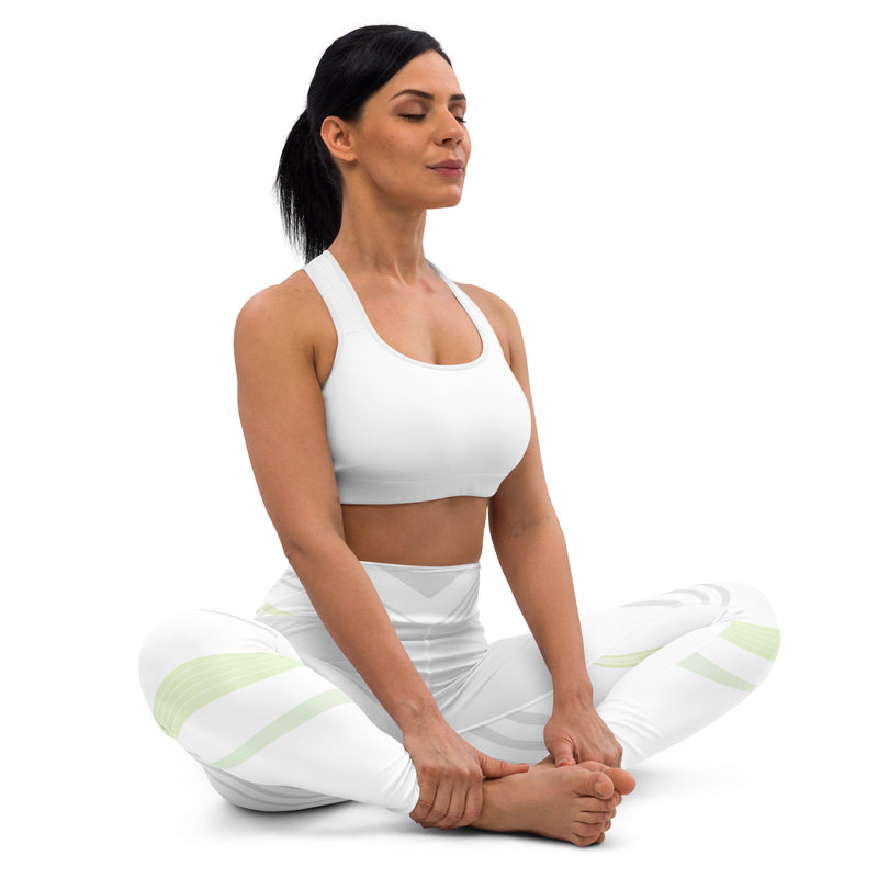 White Multi Color Yoga Leggings