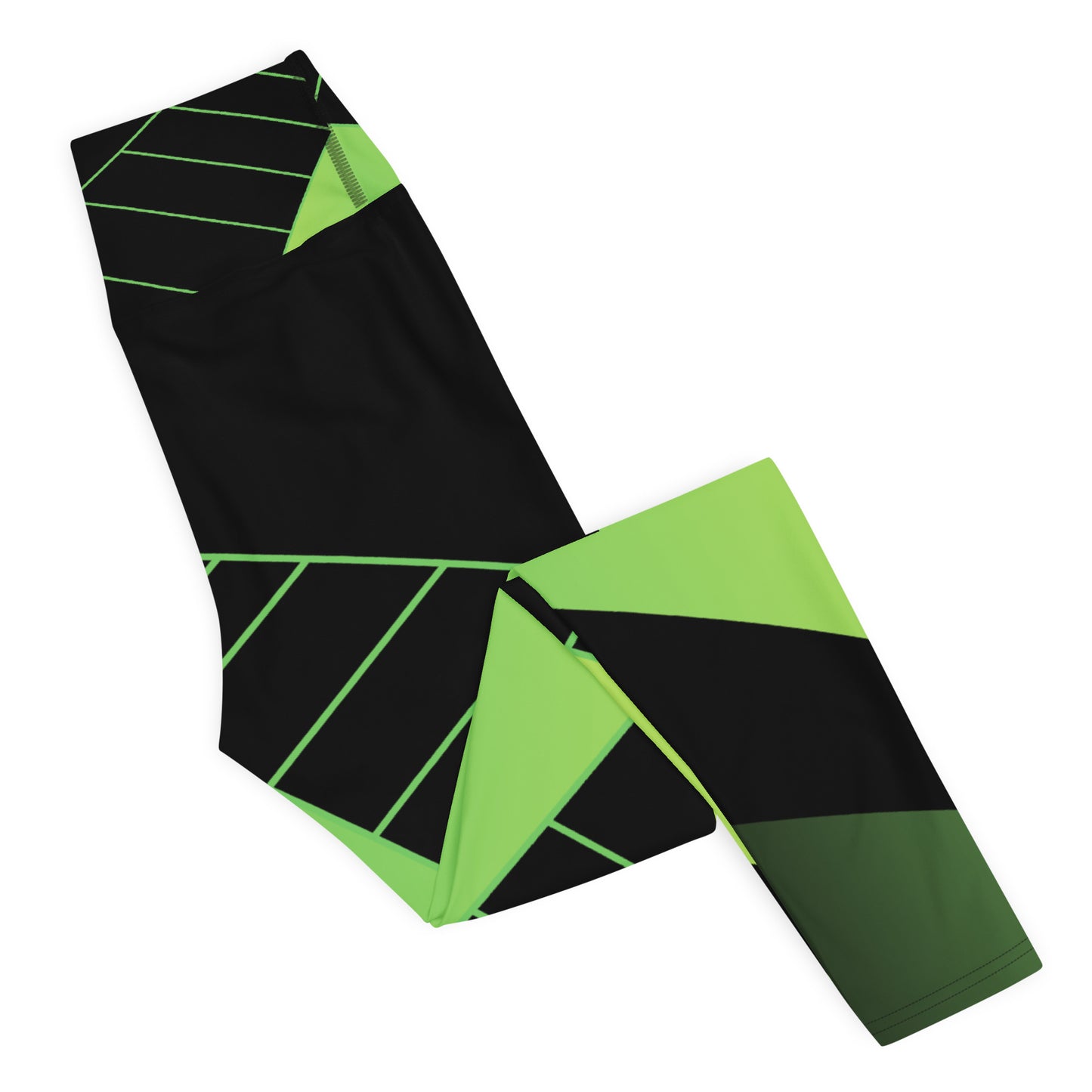 Black and Green Striped Yoga Leggings