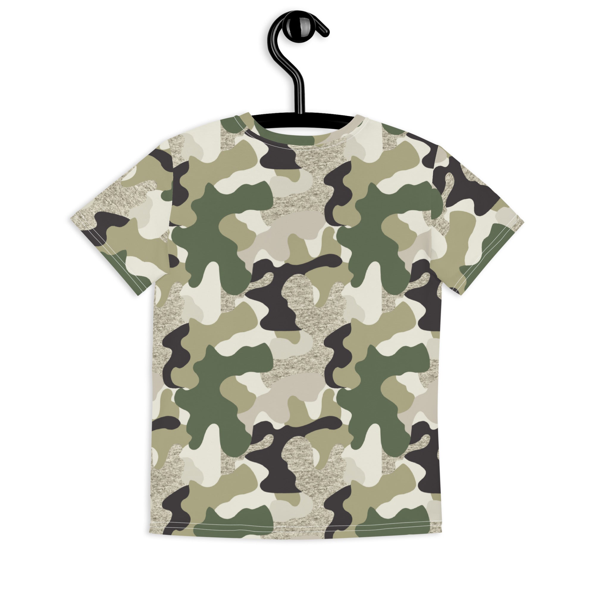 Green Camo Print Youth crew neck t-shirt