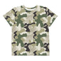 Green Camo Print Youth crew neck t-shirt