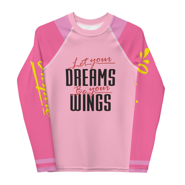 Let Your Dreams Be Your Wings Youth Rash Guard