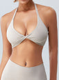 Twisted Halter Neck Active Bra