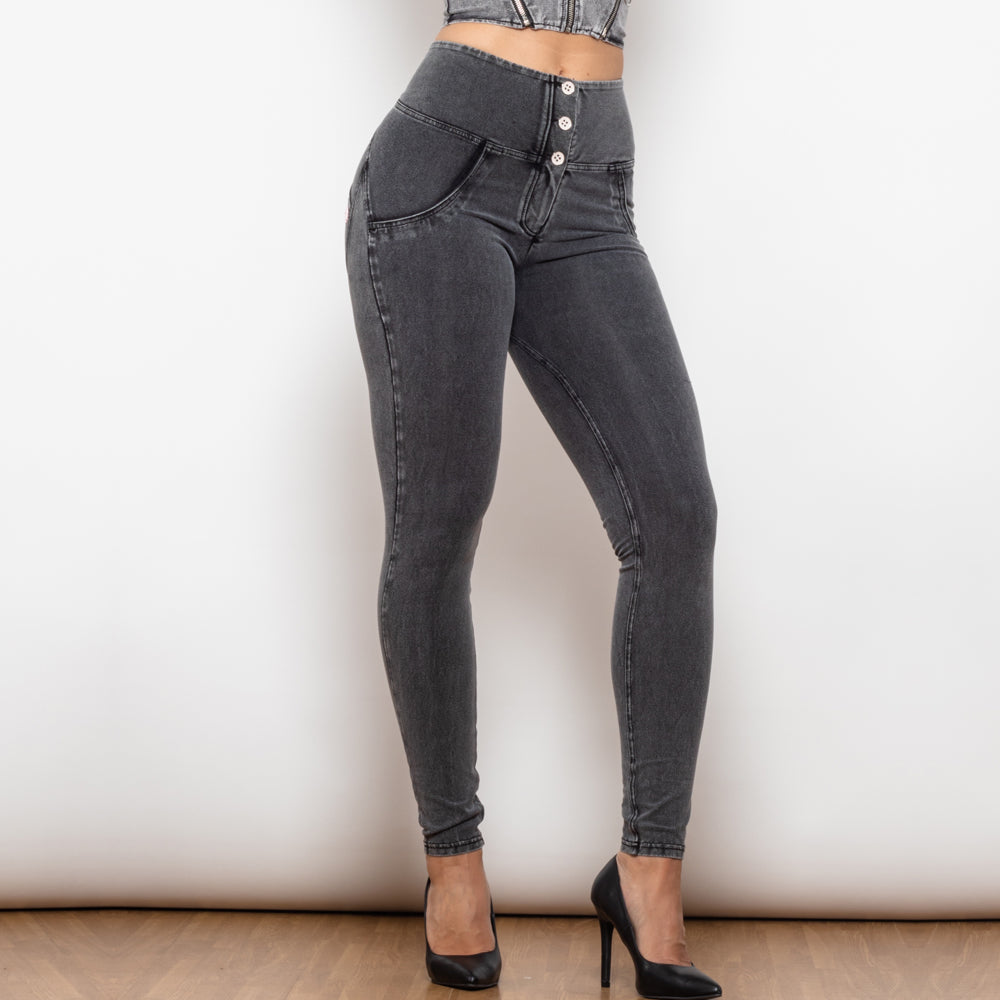 Grey Butt Lift High Waist Pants