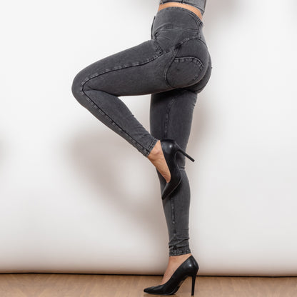 Grey Butt Lift High Waist Pants